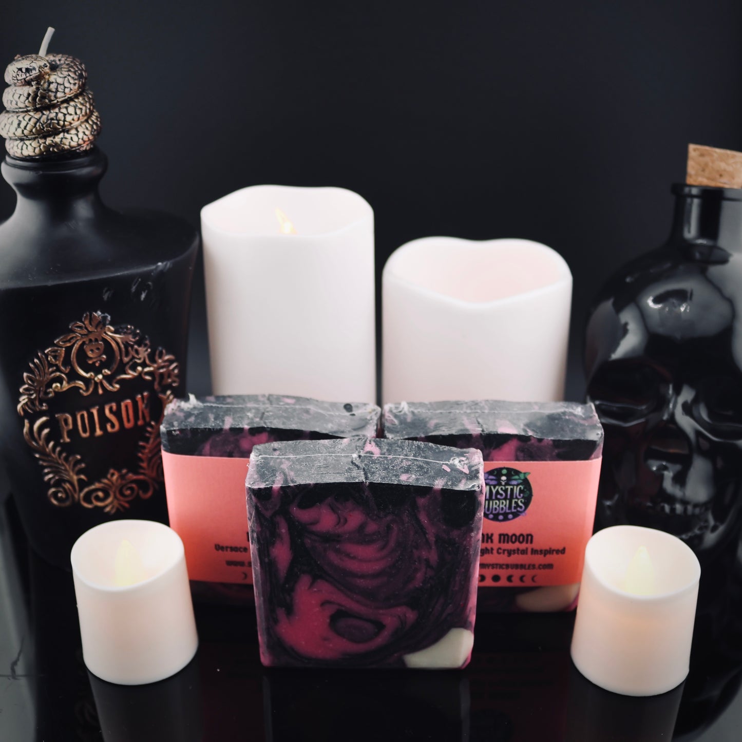 Pink Moon-Bright Crystal Inspired Artisan Soap limited edition