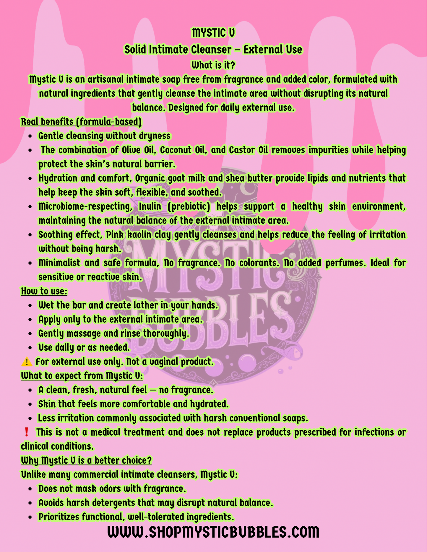 MYSTIC V- Female Intimate Cleanser